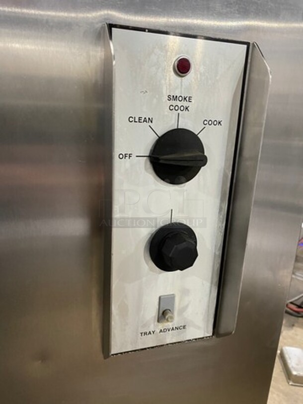 BEAUTIFUL! Friedrich Commercial Electric Powered Rotisserie/ Smoker Combo Machine! All Stainless Steel! On Casters! WORKING WHEN REMOVED! Model: FMP400 SN: 5220692 120/240V 60HZ 1/3 Phase - Image 6 of 9