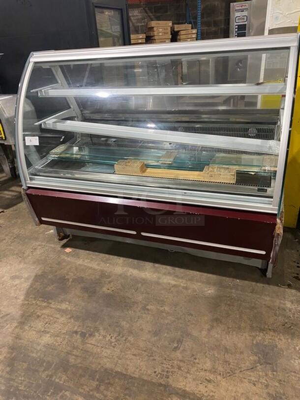 Gelostandard Cold Commercial Refrigerated Bakery Display Case Merchandiser! With Curved Front Glass! With Sliding Rear Access Doors! Stainless Steel Body! Model: MILU152M SN: 706012464 110V 60HZ 1 Phase