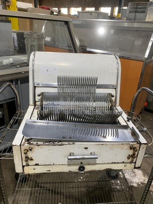 Berkel Commercial Countertop Bread Loaf Slicer! WORKING WHEN REMOVED! Model: MB7/16 SN: 508MB491 115V 60HZ 1 Phase - Image 1 of 8