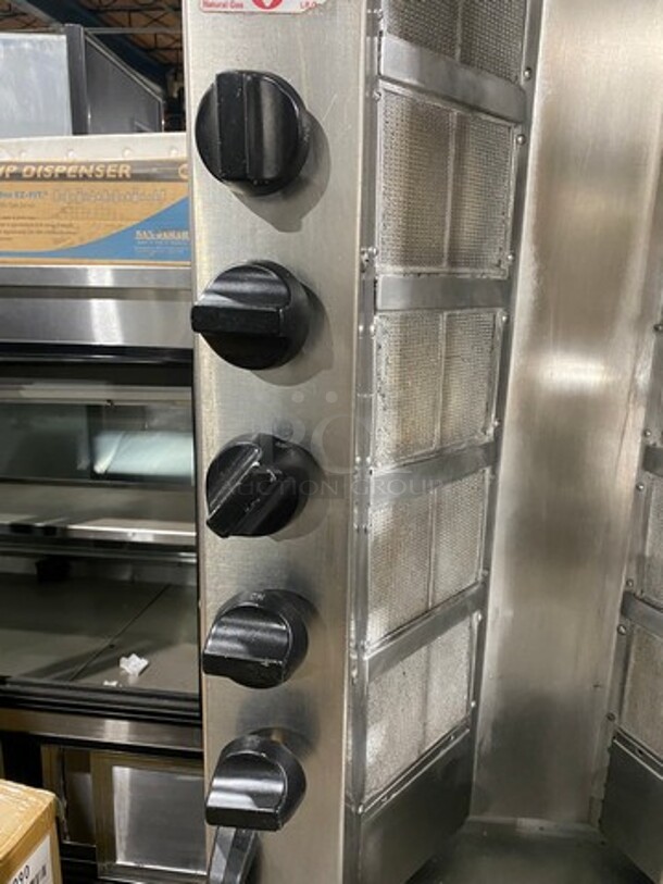 Attias Natural Gas Powered Dual Gyro Machine! On Equipment Stand! With Storage Space Underneath! All Stainless Steel! On Legs! - Image 7 of 12