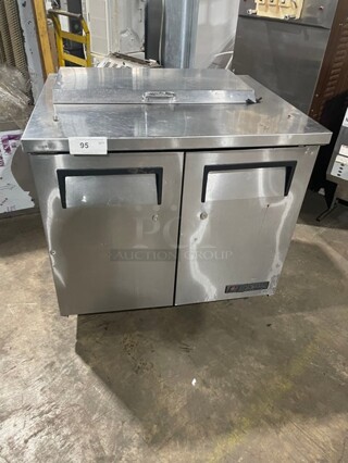 True  Stainless Steel Commercial Sandwich Salad Prep Table! Bain Marie Mega Top on Commercial Casters! 115 Volts, 1 Phase Model: TSSU-36-08