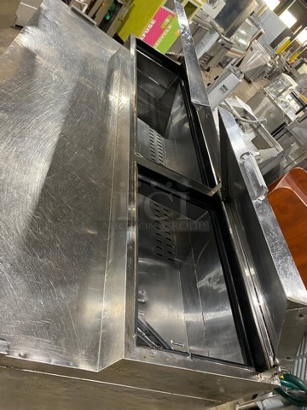 Atosa Commercial Refrigerated Pizza Prep Table! With 2 Door Storage Space! All Stainless Steel! Model: MPF8202GR SN: MPF8202GRAUS100319070300C40002 115V 60HZ 1 Phase - Image 8 of 9