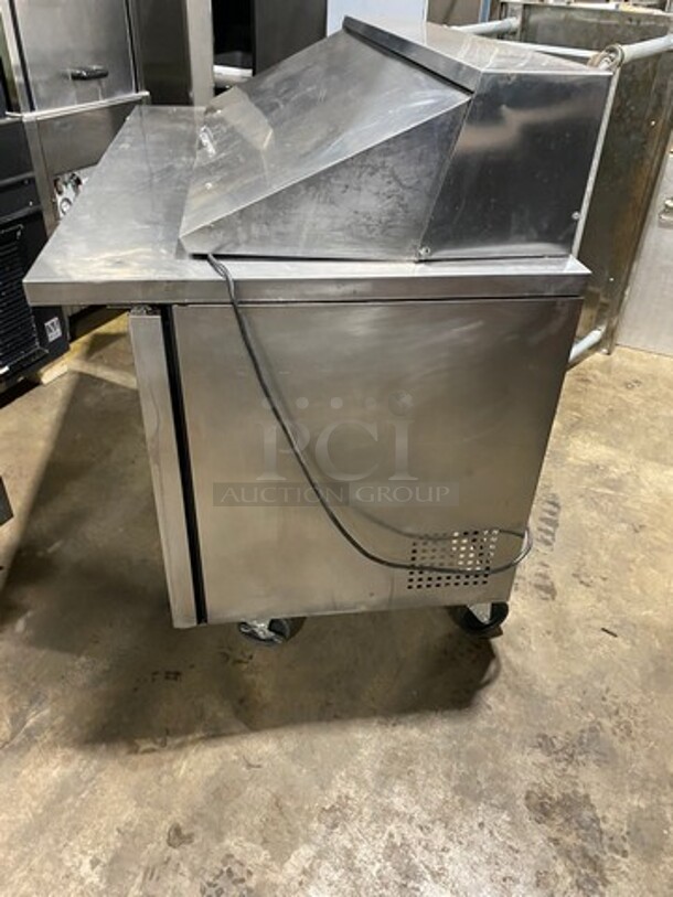 True Commercial Refrigerated Mega Top Sandwich Prep Table! With 2 Door Underneath Storage Space! With Poly Coated Racks! All Stainless Steel! On Casters! WORKING WHEN REMOVED! Model: TSSU6024MBST SN: 7983390 115V 60HZ 1 Phase - Image 3 of 9