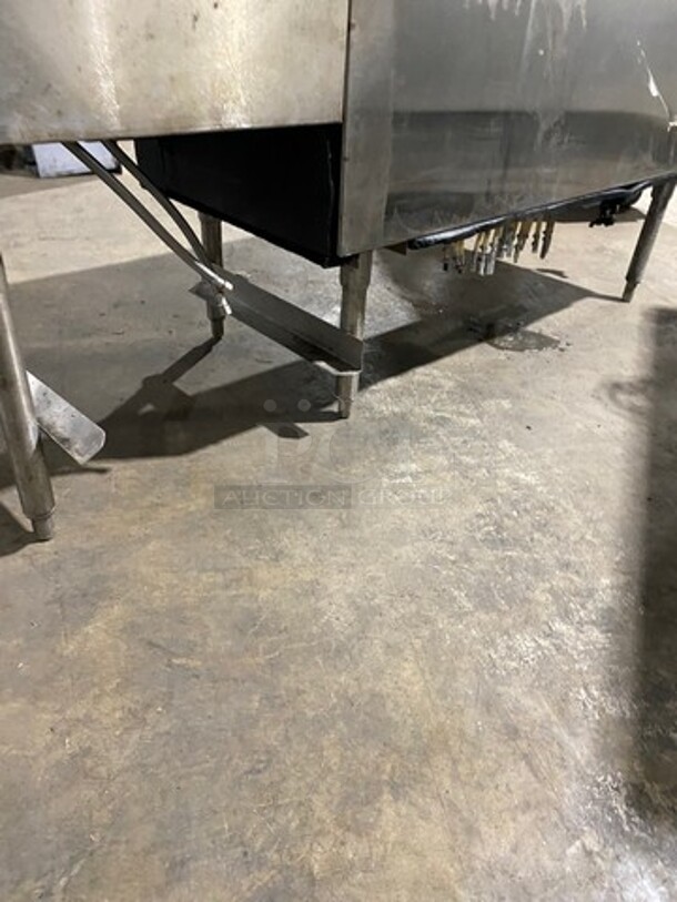 Beca Commercial Undercounter Ice Bin/ Bartender Cocktail Station! With Built In Hand Sink! With Faucet And Handles! With Speed Rail! With Back Splash! All Stainless Steel! On Legs! - Image 9 of 9