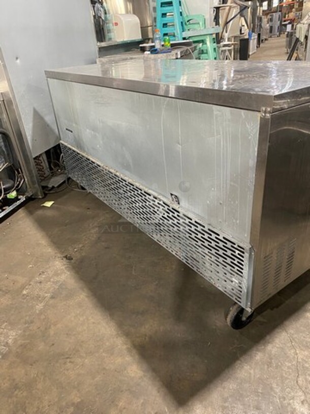 Saturn Commercial 3 Door Refrigerated Lowboy/Worktop Cooler! With Poly Coated Racks! All Stainless Steel! On Casters! WORKING WHEN REMOVED! Model: USC72 SN: LOOLUC6R0004 115V 60HZ 1 Phase - Image 4 of 8
