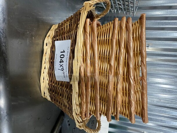 COOL! Light & Dark Woven Bread Baskets! 9 X Your Bid!