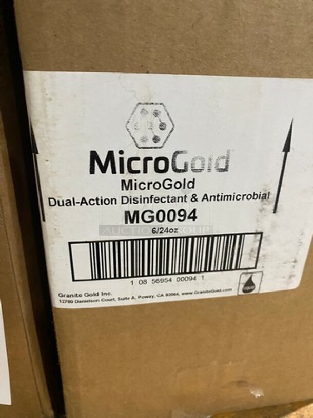NEW! IN THE BOX! Micro Gold Dual Action Disinfectant And Antimicrobial Spray! 6 Bottles Per Box, 1 Box Per Item Number! - Image 2 of 6