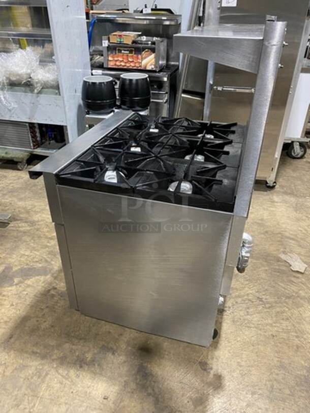 Vulcan Commercial Natural Gas Powered 6 Burner Stove! With Raised Back Splash And Salamander Shelf! With Oven Underneath! All Stainless Steel! Model: 36S6BN SN: 481938247 - Image 4 of 9