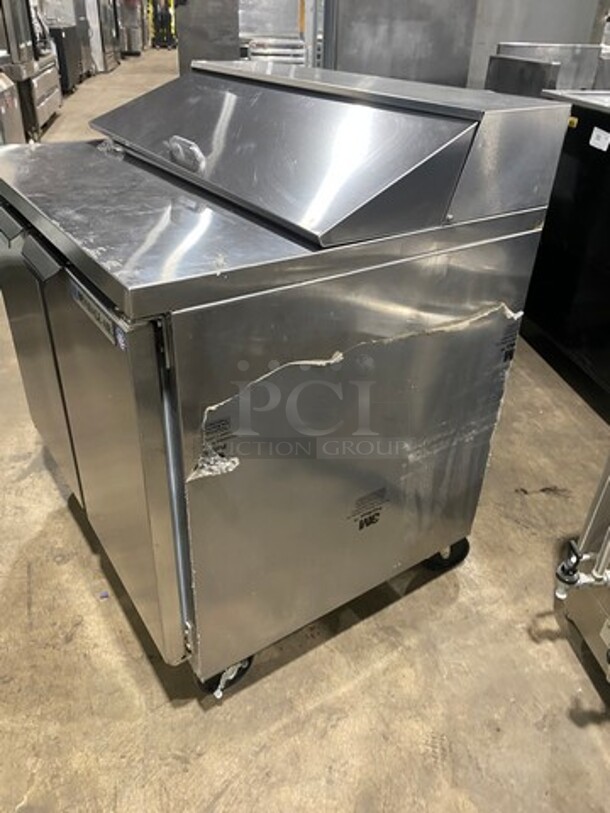Beverage Air Commercial Refrigerated Sandwich Prep Table! With 2 Door Storage Space Underneath! All Stainless Steel! On Casters! Model: SPE3610 SN: 10211900 115V 60HZ 1 Phase - Image 2 of 9