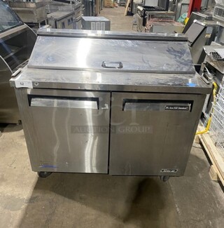 Turbo Air Stainless Steel Commercial Sandwich Salad Prep Table Bain Marie Mega Top on Commercial Casters! Model TST-48SD 155V 1PH