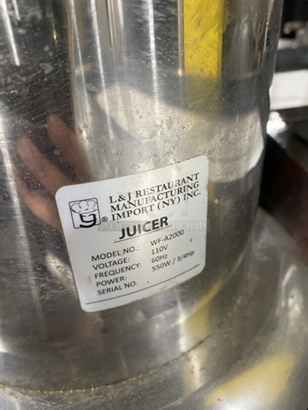 L & J ounter Top Juicer Machine! Model WFA2000! 110V 1Phase! - Image 8 of 9