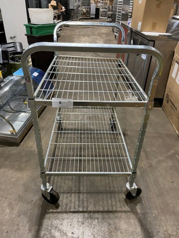 Metal Commercial 2 Tier Cart! With Dual Side Push Handles! On Casters! - Image 1 of 7