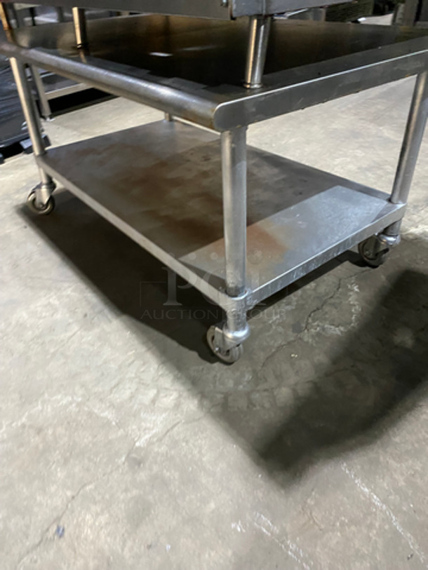 Commercial Countertop Natural Gas Powered Flat Top Griddle! With Back & Side Splashes! On Equipment Stand! With Underneath Storage Space! All Stainless Steel! On Casters! - Image 8 of 9