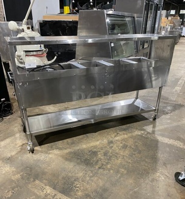 Eagle Commercial Electric Powered 5 Well Steam Table! With Storage Space Underneath! All Stainless Steel! On Casters! Model: YSPHT5 SN: 2008990273 208V 60HZ 1 Phase! Working When Removed!  - Image 1 of 10