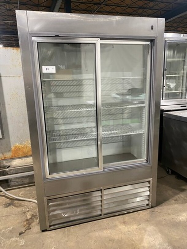 Leader Commercial 2 Door Reach In Refrigerator Merchandiser! With View Through Doors! Poly Coated Racks! All Stainless Steel Body!