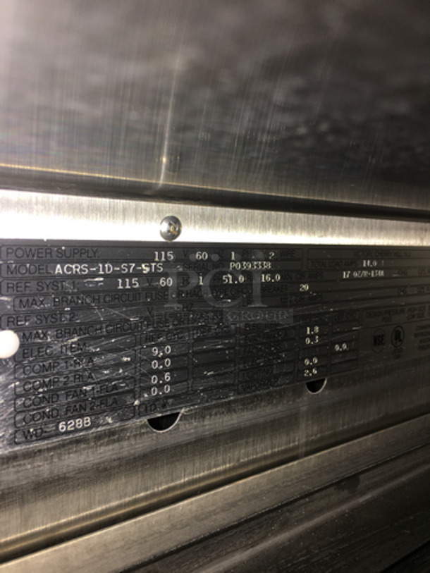 Victory Commercial Refrigerated Mobile Food Cabinet! Holds Full Size Trays! With Rack Holders! All Stainless Steel! On Casters! Model: ACRS-1D-S7-STS 115V 60HZ 1 Phase - Image 6 of 7