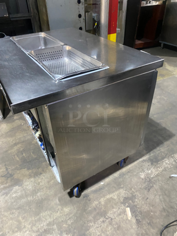 Continental Commercial Refrigerated Sandwich Prep Table! With 2 Door Underneath Storage Space! All Stainless Steel! On Casters! Model: SW4812 SN: 15712812 115V 60HZ 1 Phase - Image 4 of 9