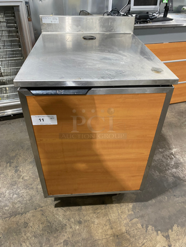 Duke Commercial Worktop Table! With Single Door Storage Space Underneath! With Back Splash! Stainless Steel Body! On Legs! Model: SUBP24M SN: 07150418