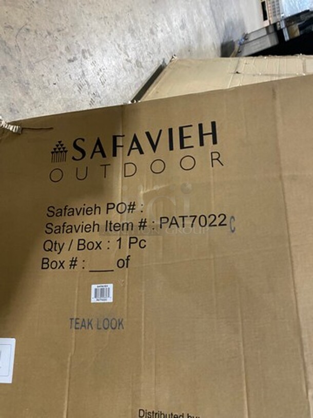 NEW! IN THE BOX! Safavieh Outdoor Adjustable Chaise Lounge Chair! CUSHION NOT INCLUDED! Model: PAT7022 - Image 3 of 5