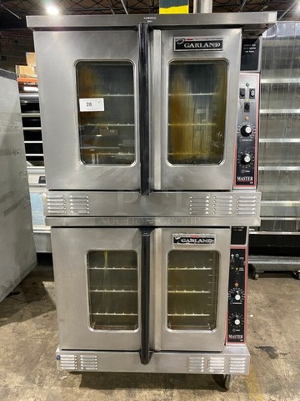 Garland Commercial Gas Powered Double Deck Convection Oven! With View Through Doors! Metal Oven Racks! All Stainless Steel! On Casters! 2x Your Bid Makes One Unit! - Image 1 of 8
