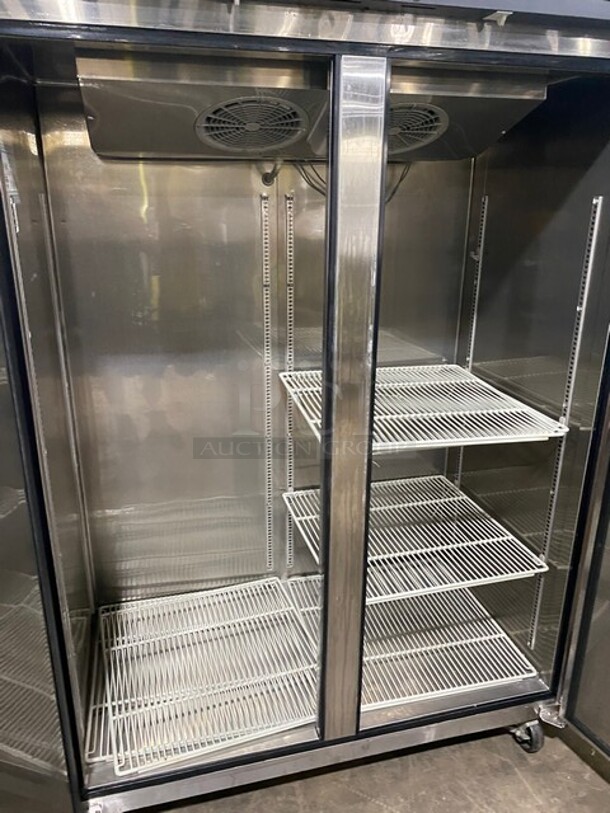 Turbo Air Commercial 2 Door Reach In Freezer! With Poly Coated Racks! Solid Stainless Steel! Model: M3F472 SN: M3F4L76034 115V  - Image 5 of 10