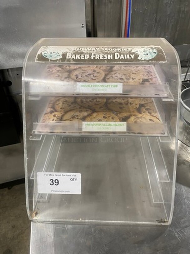 Countertop Dry Display Case Cookie Merchandiser! With 2 Clear Poly Trays! - Image 1 of 5