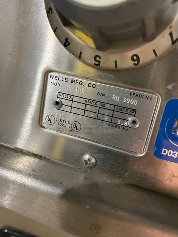 Wells Stainless Steel Commercial Countertop Warming Drawer! MODEL RW1HD SN:3900 120V - Image 7 of 8