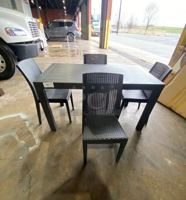 Brand New! Rainbow Arizona Heavy Duty Poly Outdoor Wicker Style Dining Table! With Four Heavy Duty Poly Wicker Style Starlux Dining Chairs! ALL ONE MONEY! - Image 5 of 5