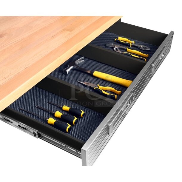Seville Classics 20168 UltraHD Workcenter with Stainless Steel Pegboard, 48" L x 24" D, Stain Graphite. 48.00 x 24.00 x 65.50  - Image 2 of 7