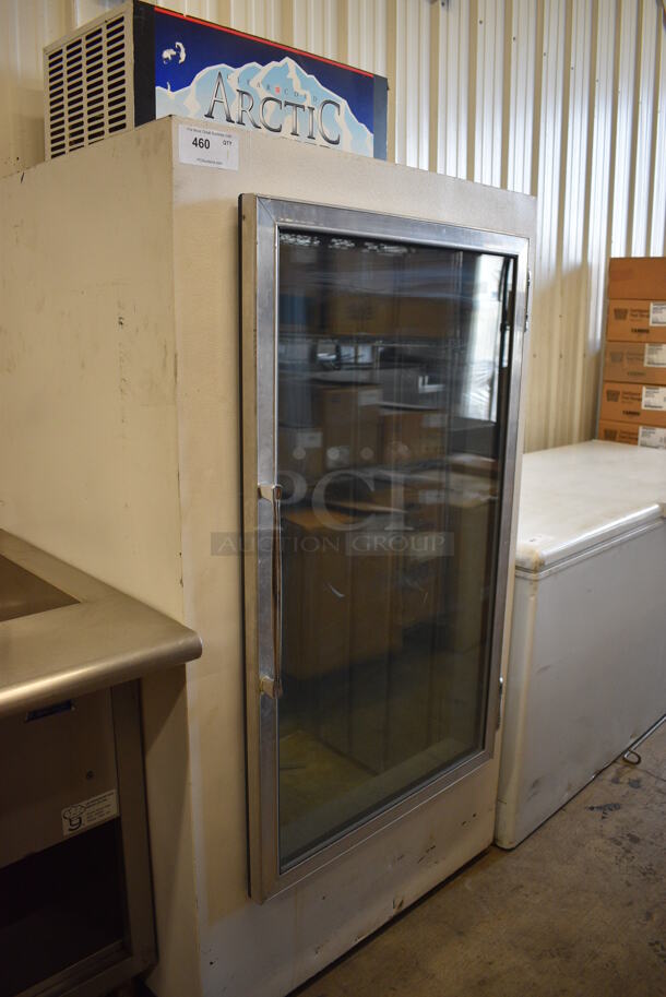 Metal Commercial Bagged Ice Freezer Merchandiser. 36x35x76. Tested and Working!