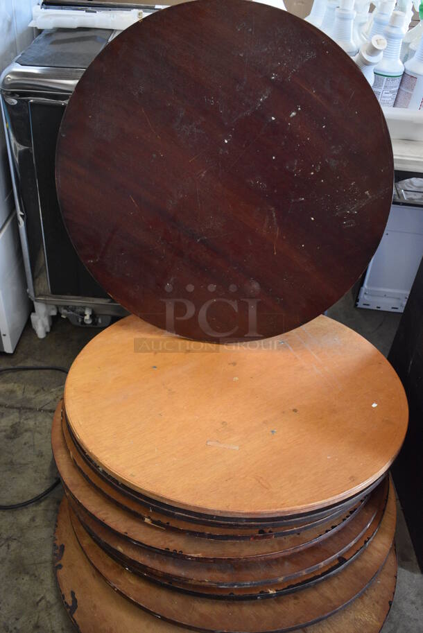10 Various Round Wooden Tabletops. Includes 30x30x1. 10 Times Your Bid!
