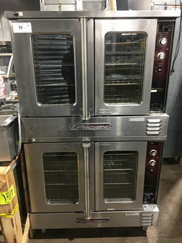 FAB! Southbend Commercial Electric Powered Double Deck Convection Oven! With View Through Doors! Metal Oven Racks! All Stainless Steel! On Legs! 2x Your Bid Makes One Unit! Model: ES20SC SN: 09J921032