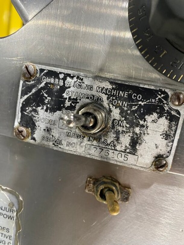 Globe Commercial Countertop Deli/ Meat Slicer! All Stainless Steel! Model: 775 SN: 776105 - Image 7 of 9