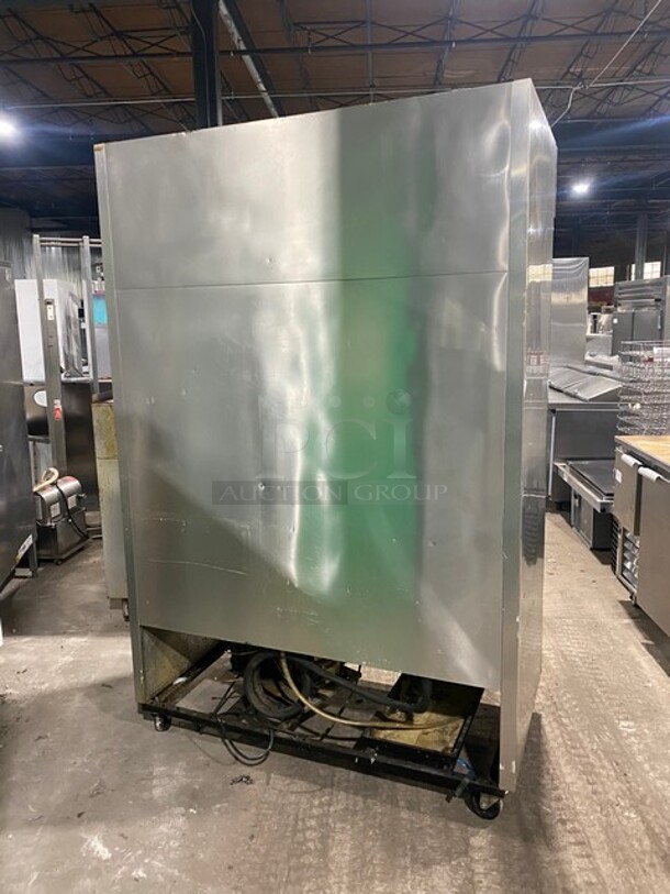WOW! True Commercial 2 Door Reach In Refrigerator! With Poly Coated Racks! All Stainless Steel! Model T49 Serial 7576280! 115V 1Phase! On Casters! WORKING WHEN REMOVED! - Image 2 of 9