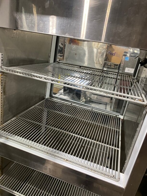 COOL! Beverage Air Half Glass Half Solid Pass-Thru Cooler! MODEL RID18HGS26BO SN: 11909997 115V 1PH - Image 7 of 9