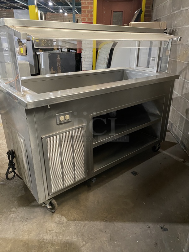 DELFIELD All Stainless Steel Refrigerator! Cold Pan/Salad Bar Island Station W/ Sneeze Guard and Underneath Storage! MOdel KCSC60 On Casters!115V/1 Phase - Image 4 of 9