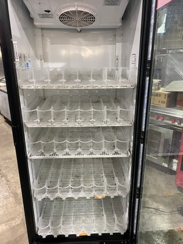 2012 Imbera Commercial Single Door Reach In Cooler Merchandiser! With View Through Door! Poly Drink Racks! WORKING WHEN REMOVED! Model: G319 SN: 534121112788 115V 60HZ 1 Phase - Image 5 of 10