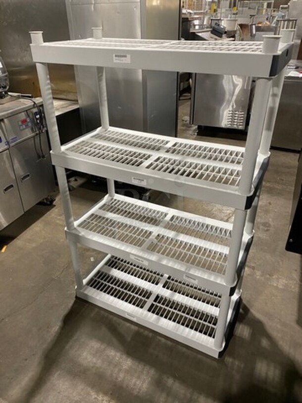 Commercial Poly 4 Tier Shelf! BUYER MUST DISMANTLE! PCI CANNOT DISMANTLE FOR SHIPPING! PLEASE CONSIDER FREIGHT CHARGES! - Image 3 of 5