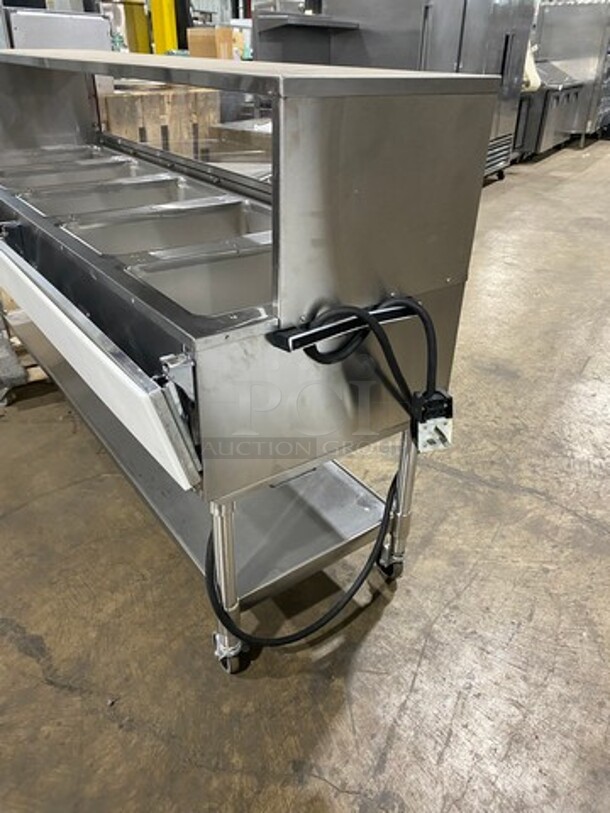 Eagle Commercial Electric Powered 5 Well Steam Table! With Storage Space Underneath! All Stainless Steel! On Casters! Model: YSPHT5 SN: 2008990255 208V 60HZ 1 Phase - Image 2 of 9