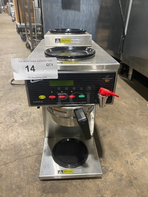 Curtis Commercial Countertop Coffee Brewing Machine! With Hot Water Line! 3 Coffee Pot Warmer! Stainless Steel Body! Gold Cup Series! Model: ALP3GT63A000 SN: 14452996 120V 60HZ 1 Phase