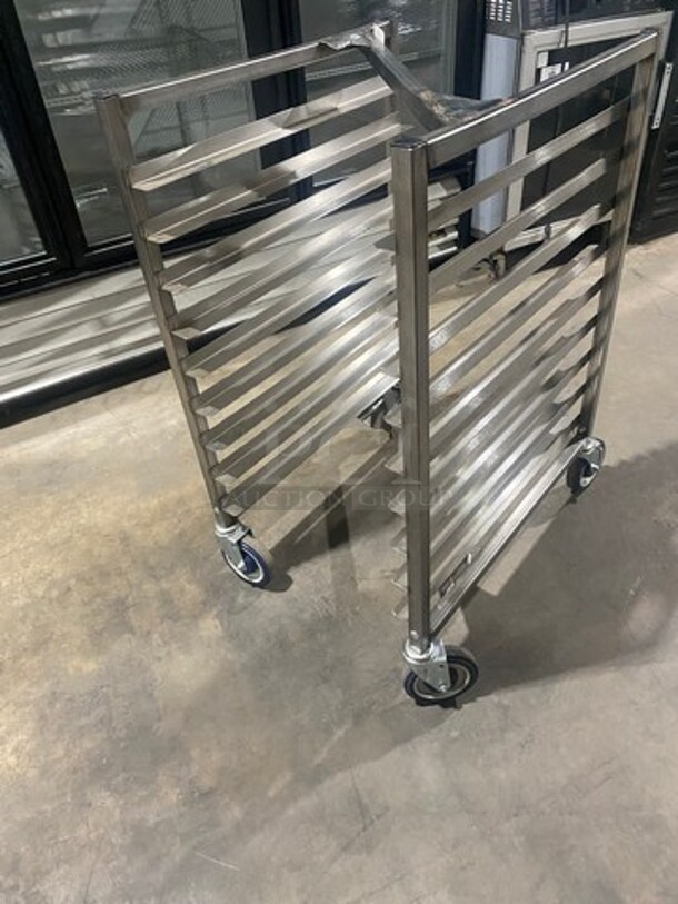 Channel Metal Commercial Welded Pan Transport Rack! On Casters! - Image 3 of 8