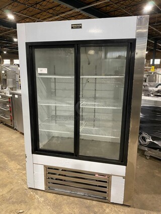 Cooltech Stainless Steel Commercial 2 Door Reach In Cooler Merchandiser! MODEL CTR-48SG SN: L101519 120V