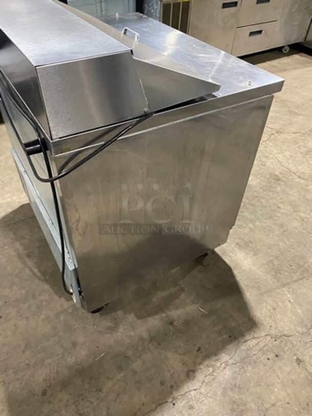 Beverage Air Commercial Refrigerated Sandwich Prep Table! With 2 Door Storage Space Underneath! All Stainless Steel! On Casters! Model: SPE3610 SN: 10211900 115V 60HZ 1 Phase - Image 4 of 9