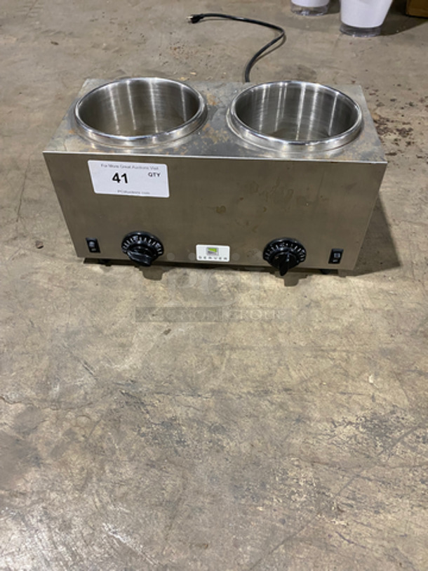 Server Commercial Countertop 2 Well Soup/Sauce Warmer! All Stainless Steel! Model: TWINFS 