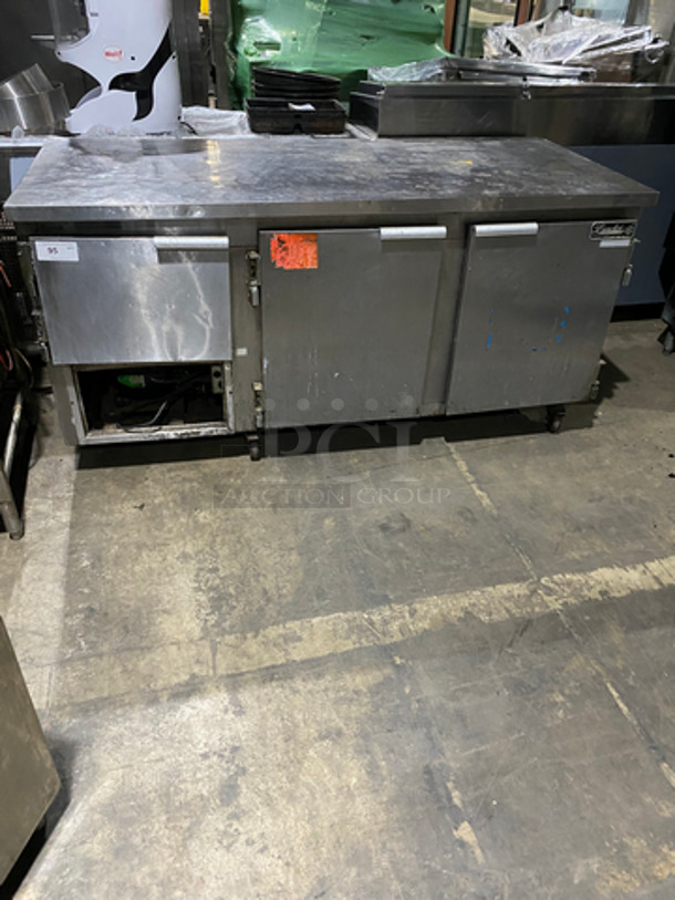 Leader Commercial 3 Door Under The Counter/ Work Top Cooler! With Poly Coated Racks! All Stainless Steel! On Casters! Model: LB72S/C SN: PV07S0917 115V 60HZ 1 Phase - Image 1 of 8
