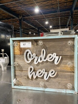 Wooden Frame Light Up "Order Here" Sign!