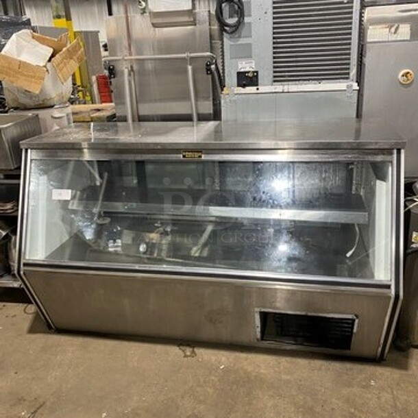 2018 Cool Tech Commercial Refrigerated Bakery/Deli Case! With Slanted Front Glass! With Sliding Rear Access Doors! All Stainless Steel Body! WORKING WHEN REMOVED! Model: CRI72CD SN: 35918 120V