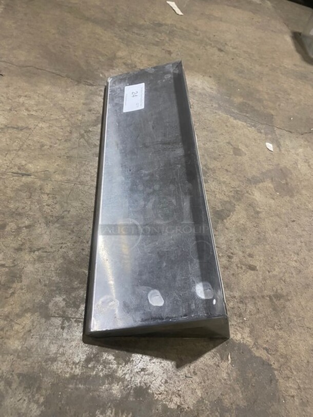 All Stainless Steel! Wall Mounted Commercial Shelf With Backsplash! - Image 2 of 4