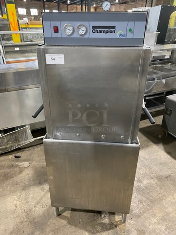 Champion Commercial Pass-Through Dishwasher Machine! All Stainless Steel! On Legs! Model: DH2000 SN: D161214130 208/240V 60HZ 3 Phase - Item #1075217