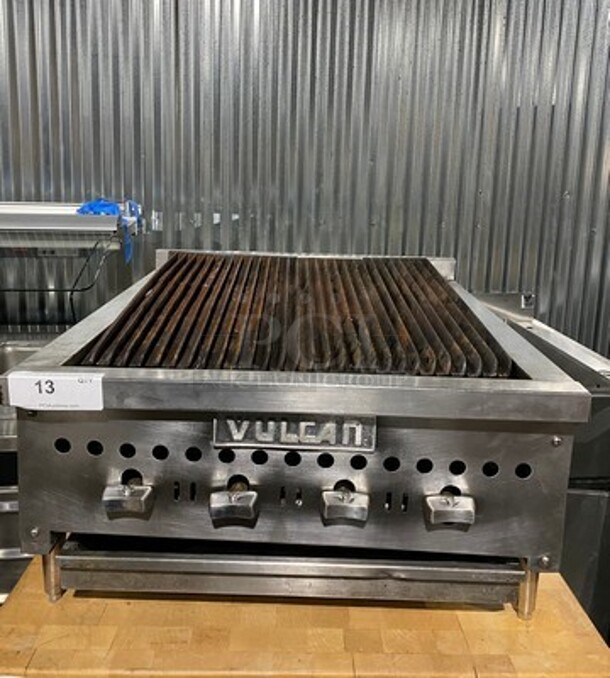 Vulcan Hart Commercial Countertop Natural Gas Powered Char Broiler Grill! Stainless Steel Body! On Small Legs! WORKING WHEN REMOVED! Model: VCCB25 SN: 637101178 - Image 1 of 10